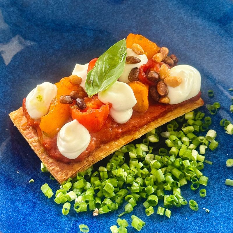Confited cherry tomato tatin tart, feta & sherry reduction — photo 2