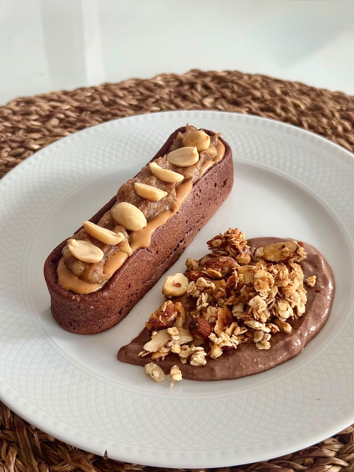 Healthy Snickers-style financier