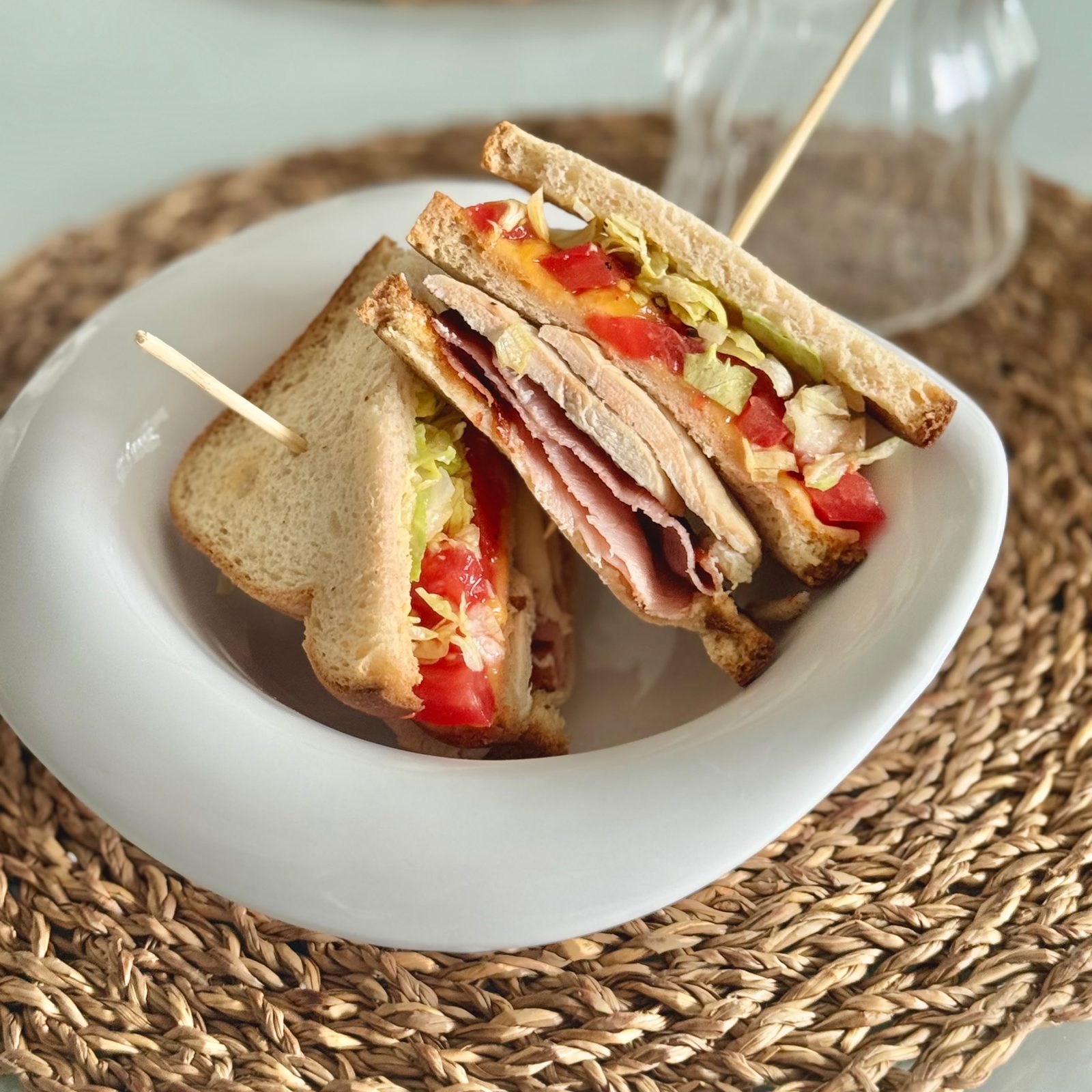 Classic roasted chicken club sandwich