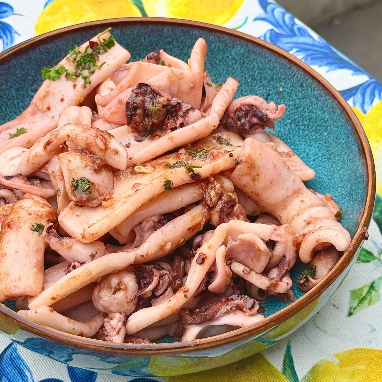 Parsleyed squid salad
