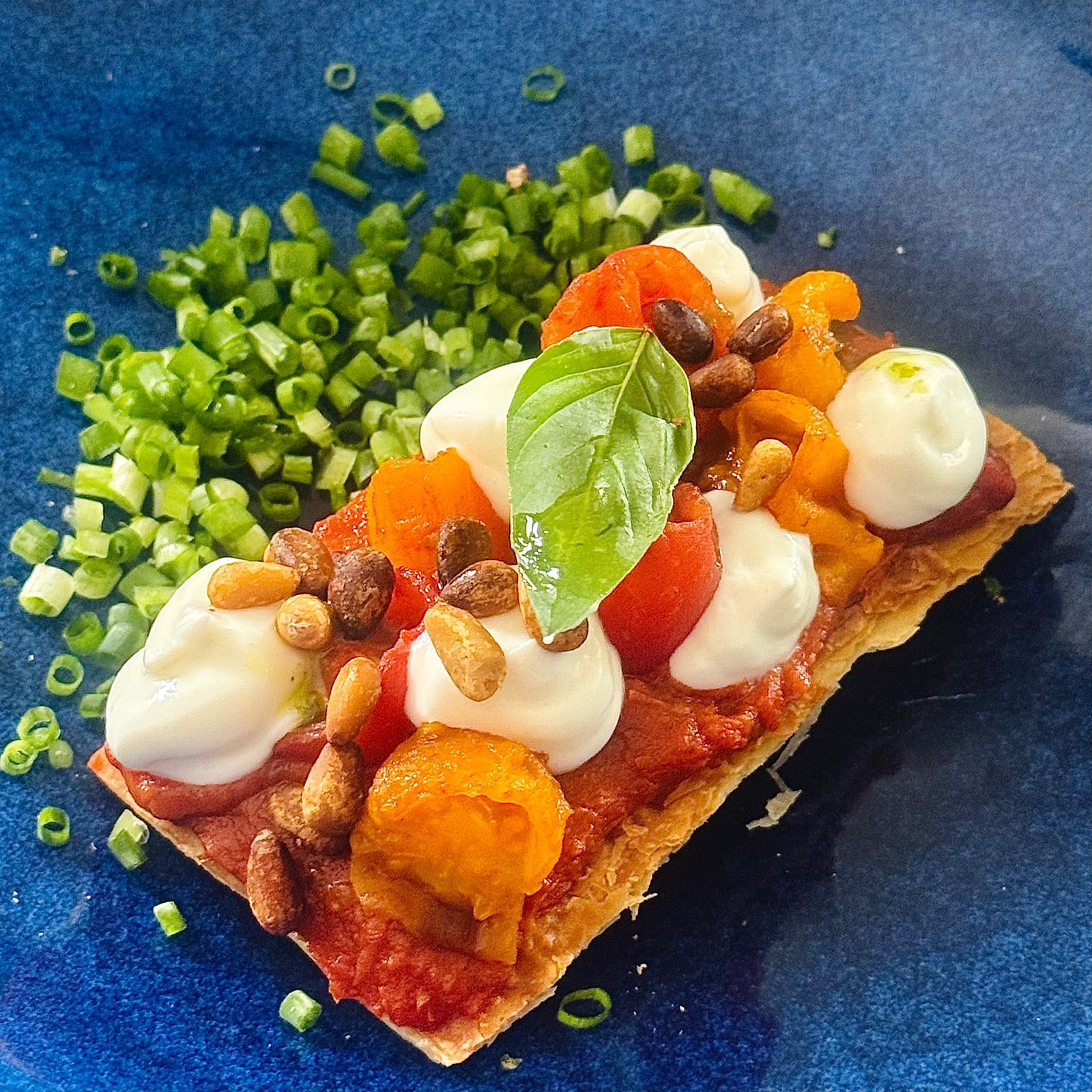 Confited cherry tomato tatin tart, feta & sherry reduction