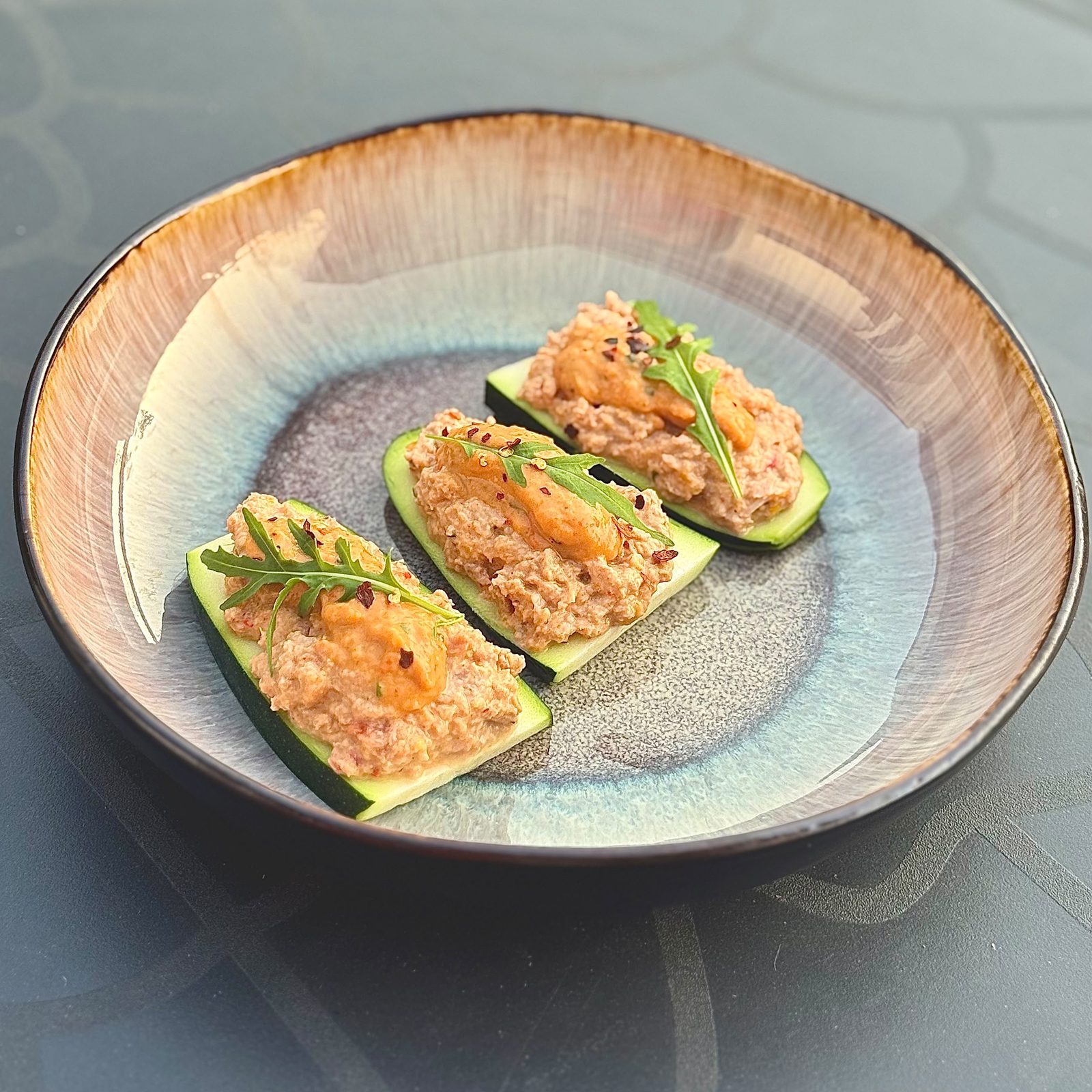 Provençal-style zucchini and tuna toasts